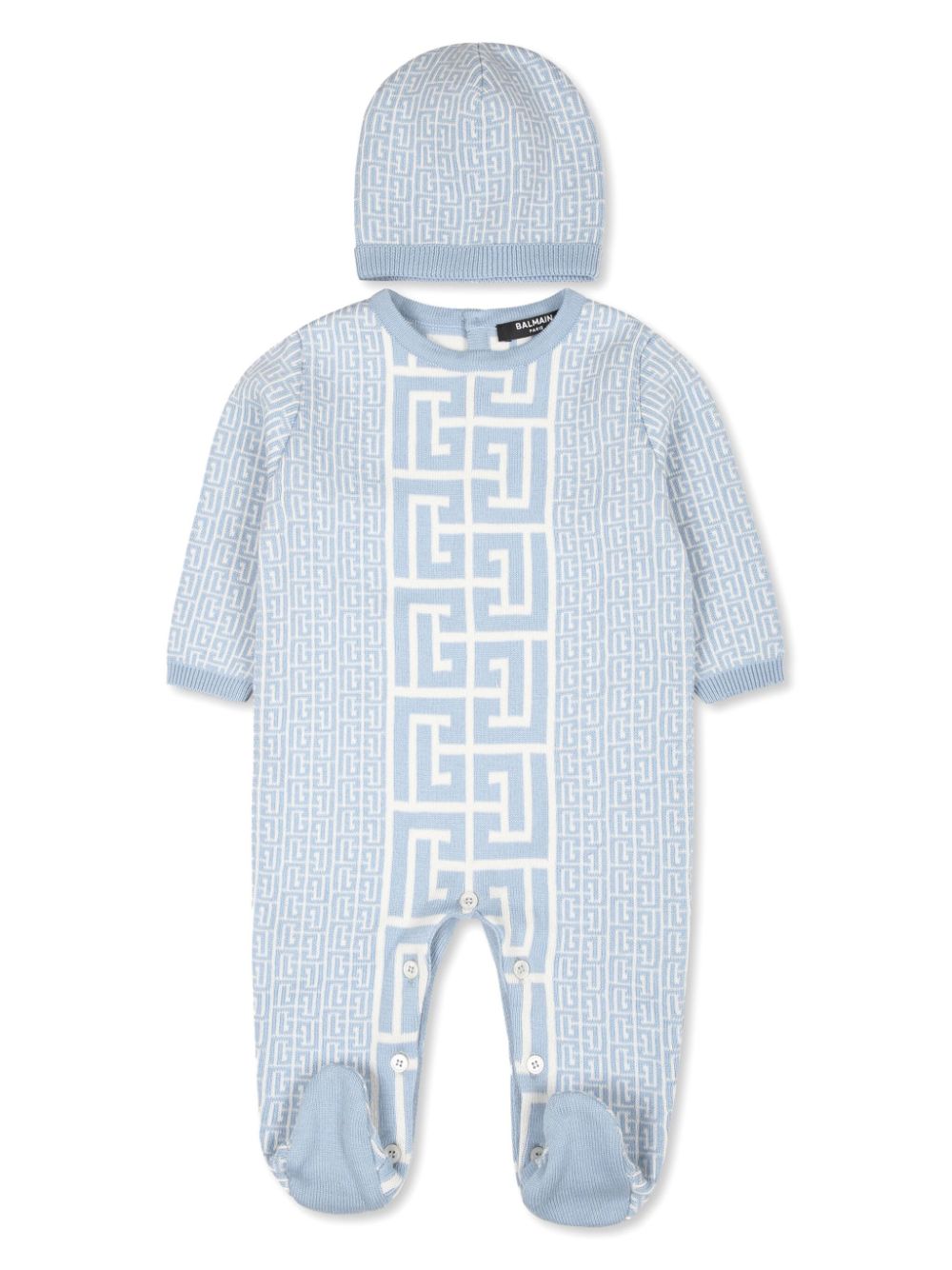 Balmain Kids monogram-print babygrow set - Blue von Balmain Kids