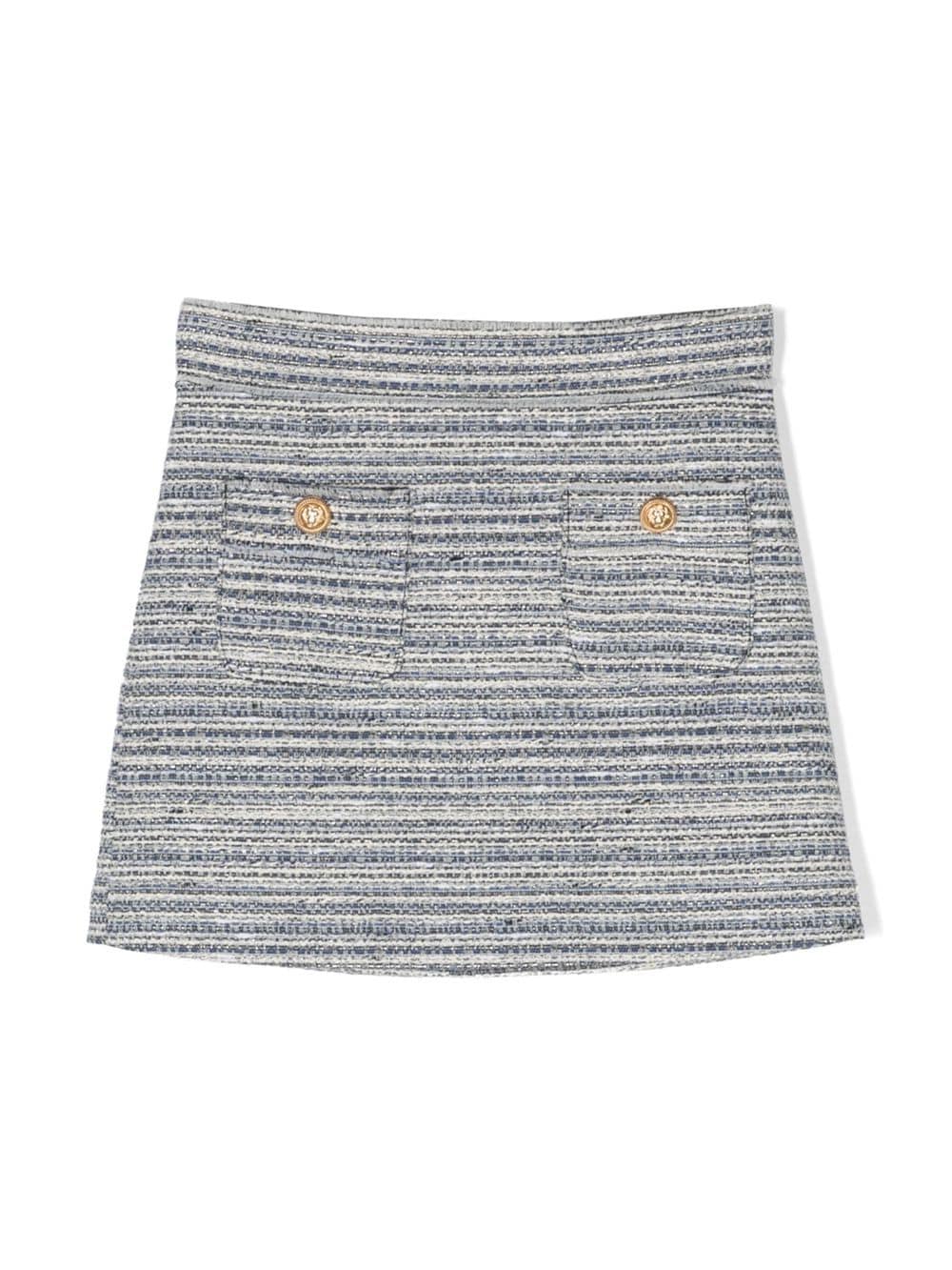 Balmain Kids patch-pockets tweed mini skirt - White von Balmain Kids