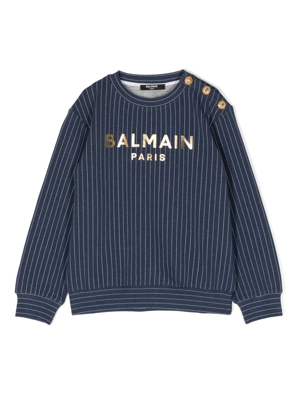 Balmain Kids pinstriped logo-print sweatshirt - Blue von Balmain Kids