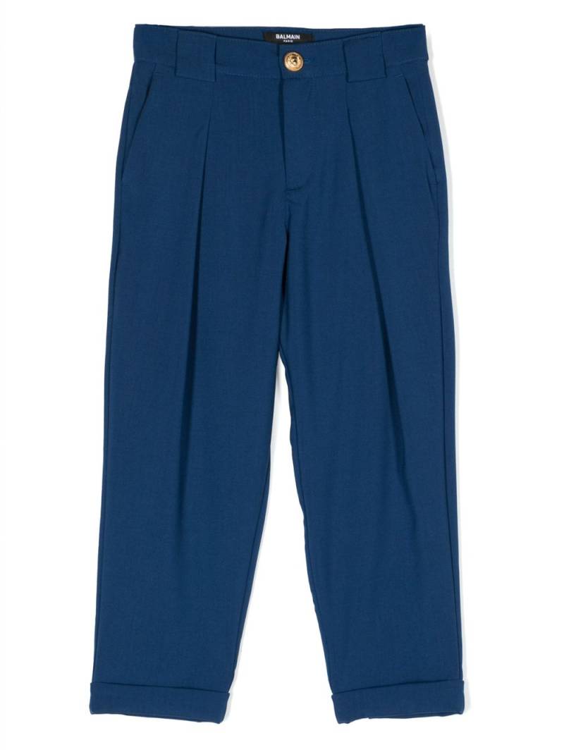 Balmain Kids pleated wool trousers - Blue von Balmain Kids