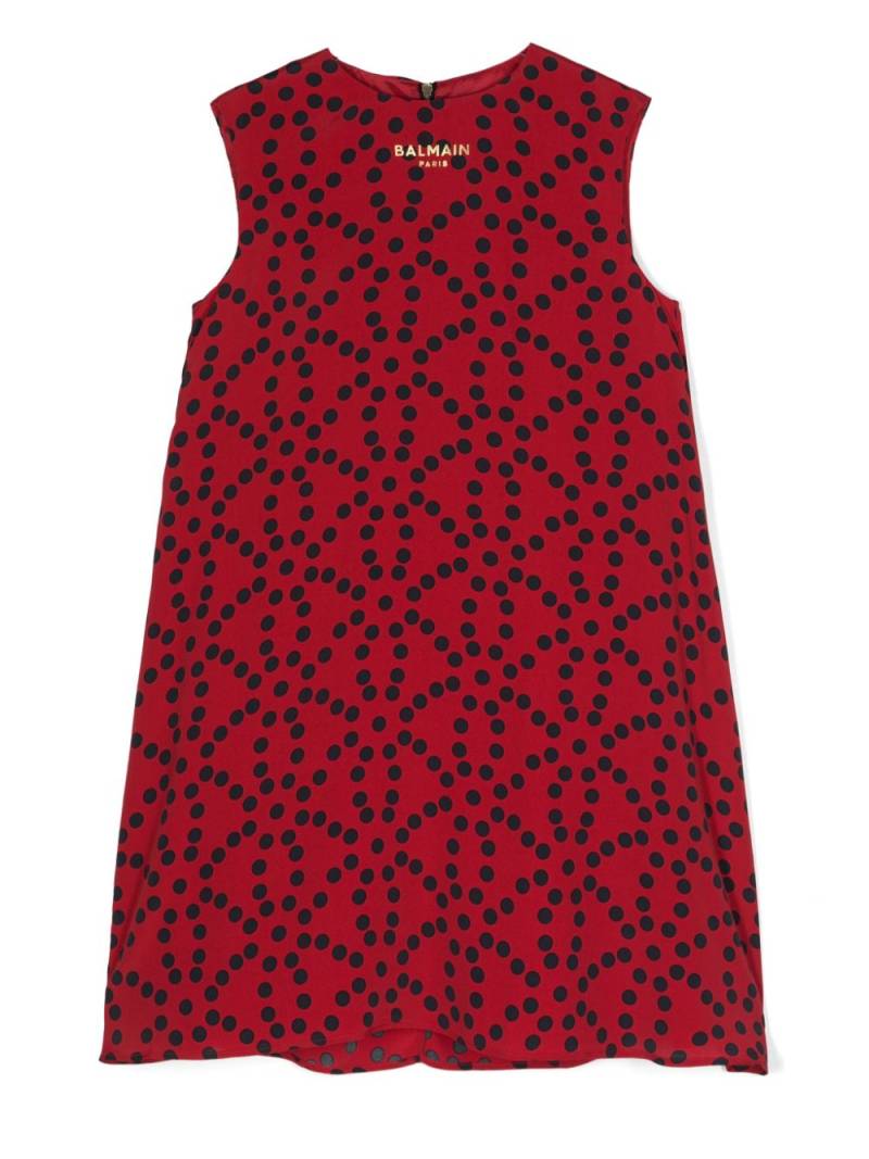 Balmain Kids polka dot crepe dress - Red von Balmain Kids