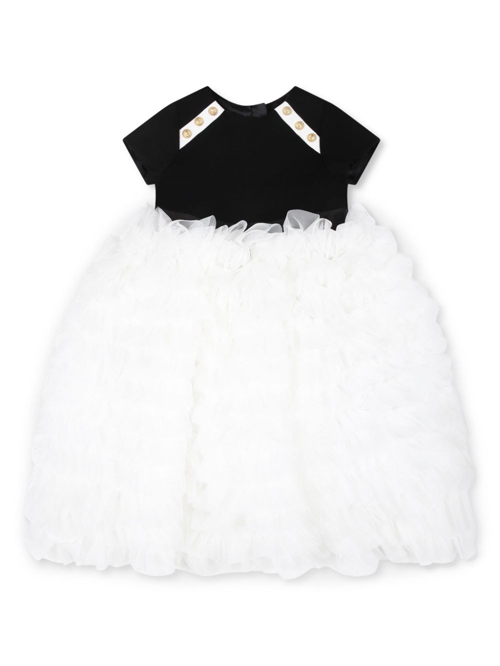 Balmain Kids ruffled tulle dress - White von Balmain Kids