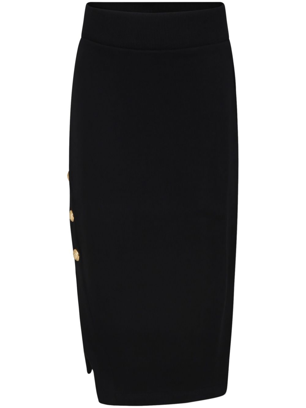 Balmain Kids side-slit cotton maxi skirt - Black von Balmain Kids