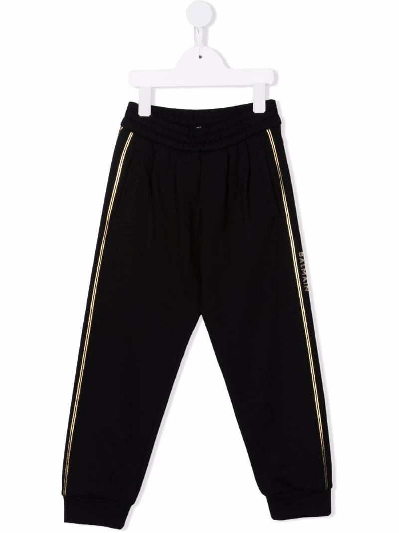 Balmain Kids side stripe-detail track pants - Black von Balmain Kids