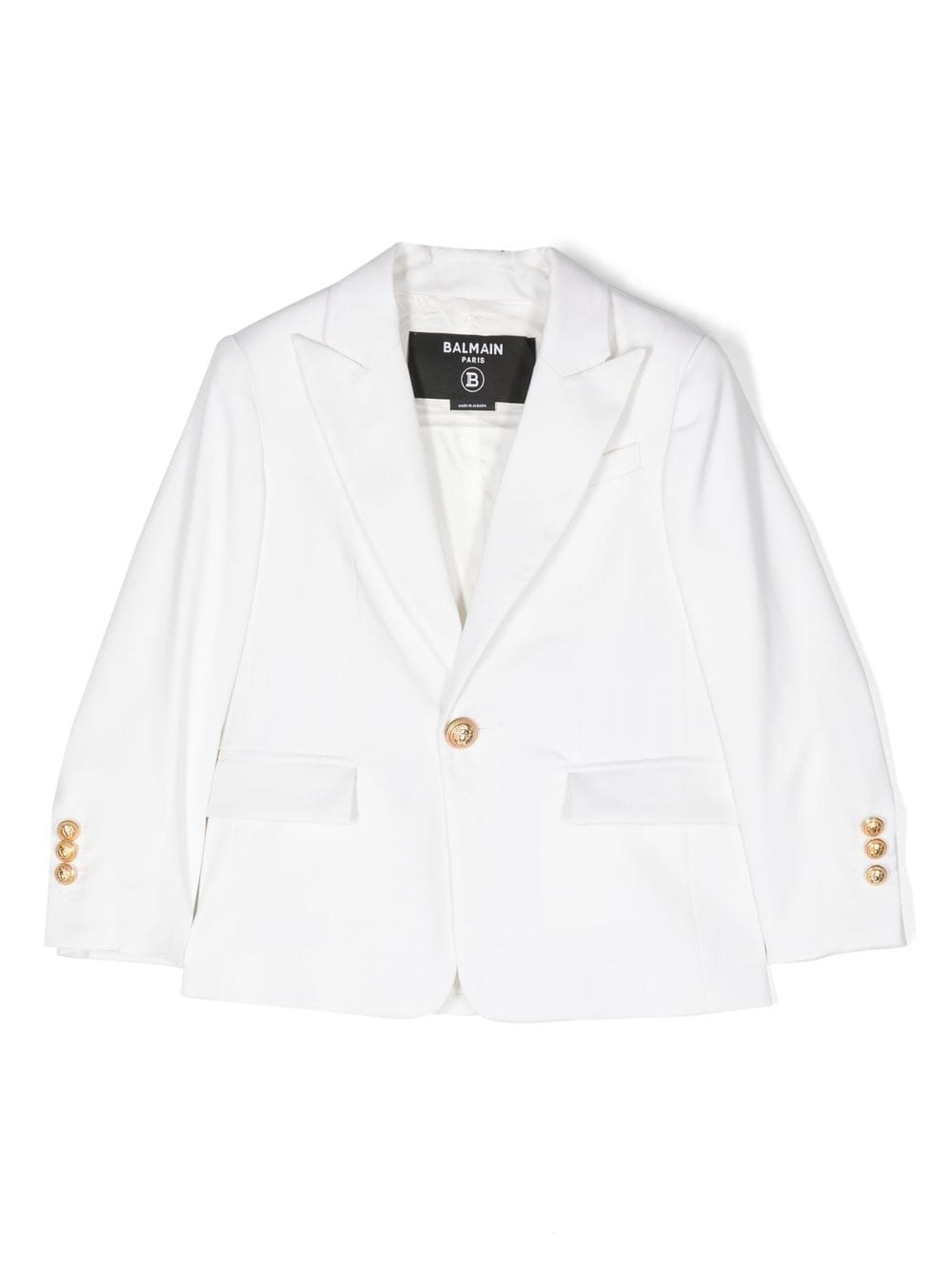 Balmain Kids single-breasted virgin-wool blazer - White von Balmain Kids