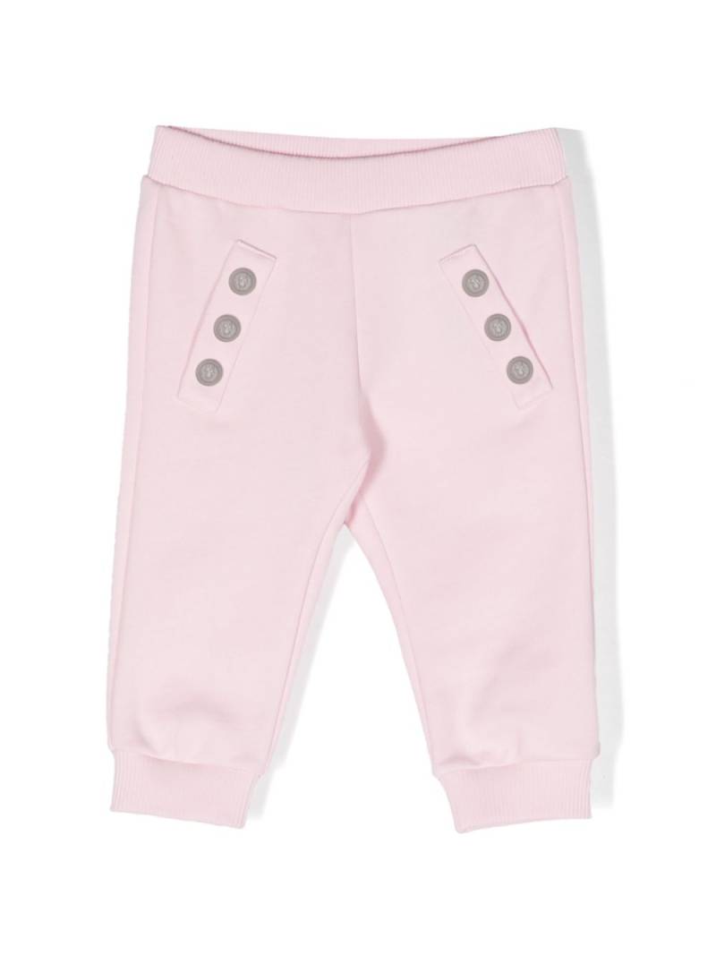 Balmain Kids embossed-buttons cotton track pants - Pink von Balmain Kids