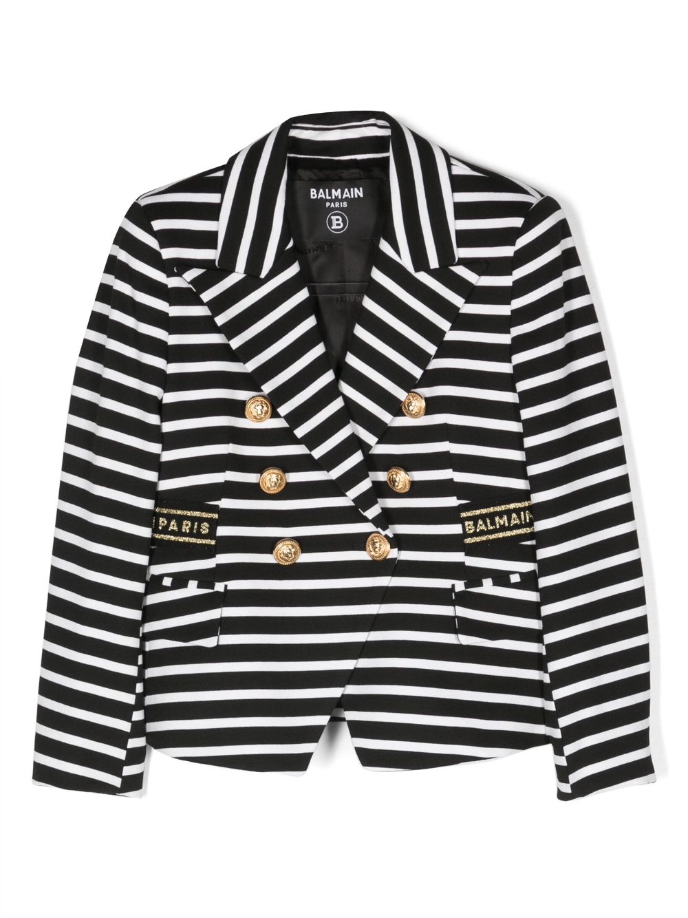 Balmain Kids striped double-breasted blazer - White von Balmain Kids