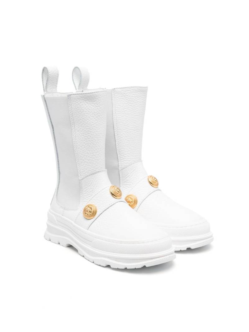 Balmain Kids studded leather boots - White von Balmain Kids