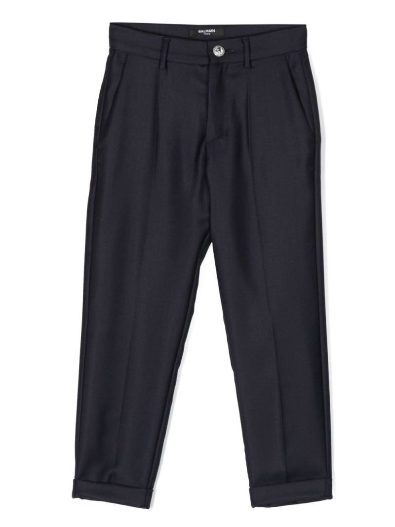 Balmain Kids virgin wool-blend trousers - Blue von Balmain Kids