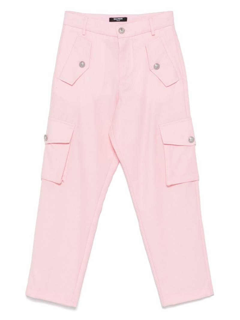 Balmain Kids virgin-wool cargo trousers - Pink von Balmain Kids