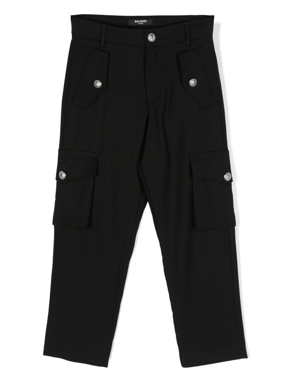 Balmain Kids virgin-wool cargo trousers - Black von Balmain Kids