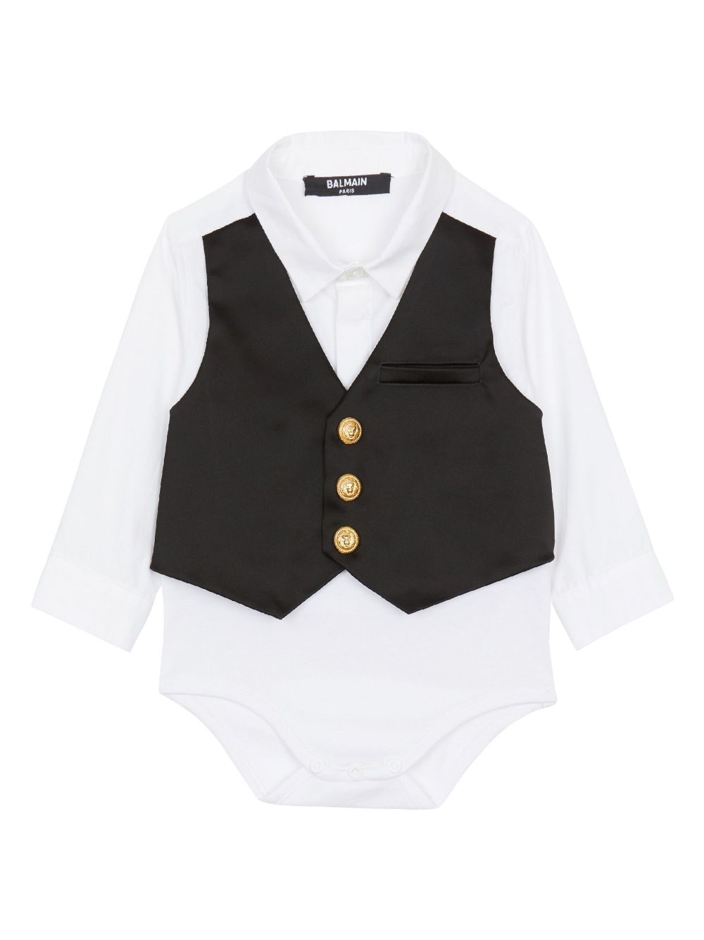 Balmain Kids waistcoat cotton babygrow - White von Balmain Kids