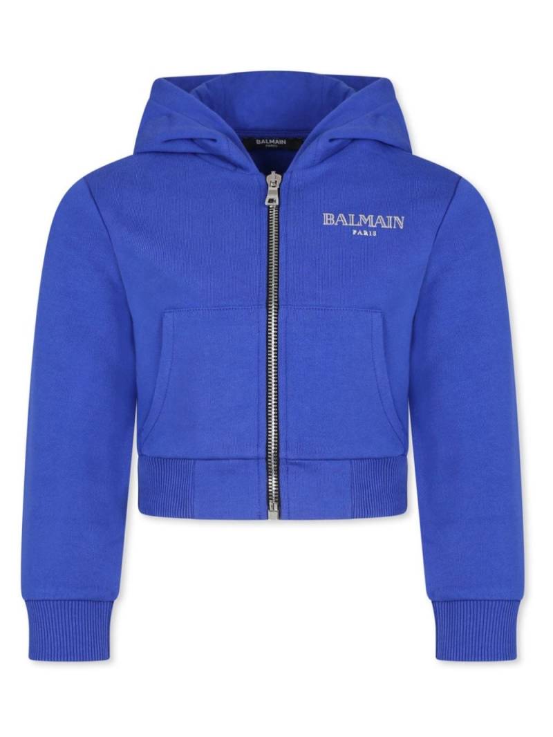 Balmain Kids zipped hoodie jacket - Blue von Balmain Kids