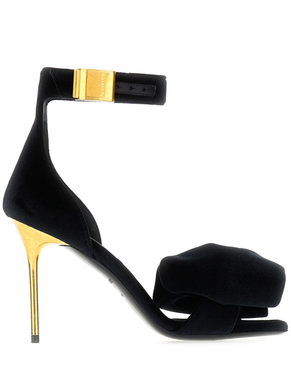 Balmain 95mm velvet sandals - Black von Balmain