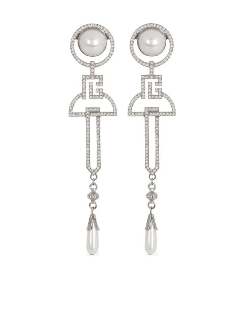 Balmain Art Deco clip-on earrings - Silver von Balmain