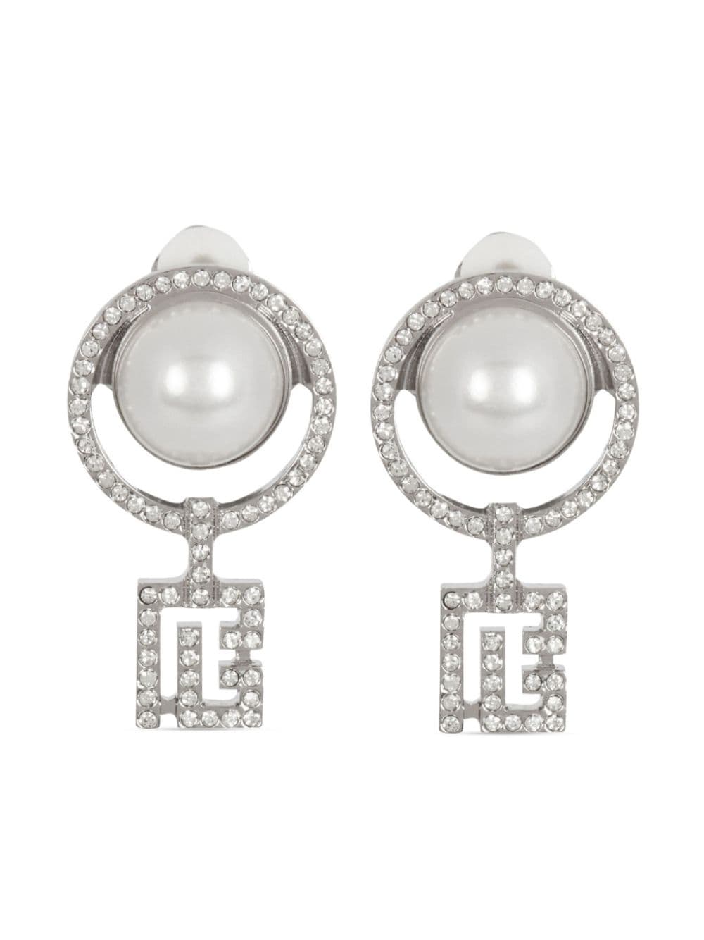 Balmain Art Deco clip-on earrings - Silver von Balmain