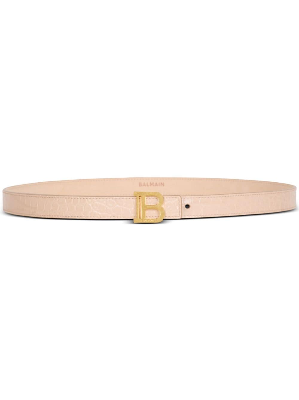 Balmain B-Belt crocodile-effect belt - Neutrals von Balmain