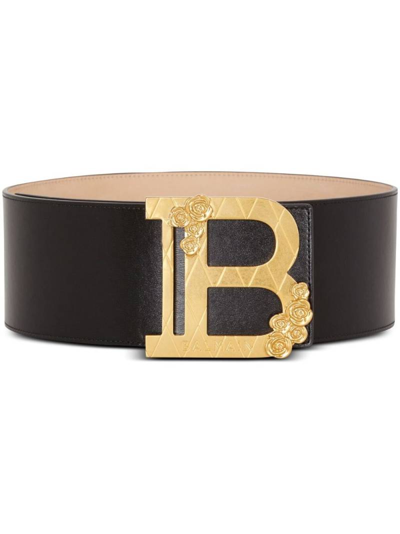 Balmain B-Belt leather belt - Black von Balmain