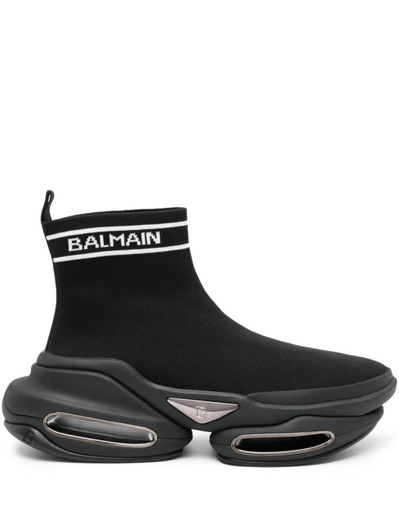 Balmain B-Bold knitted platform trainers - Black von Balmain