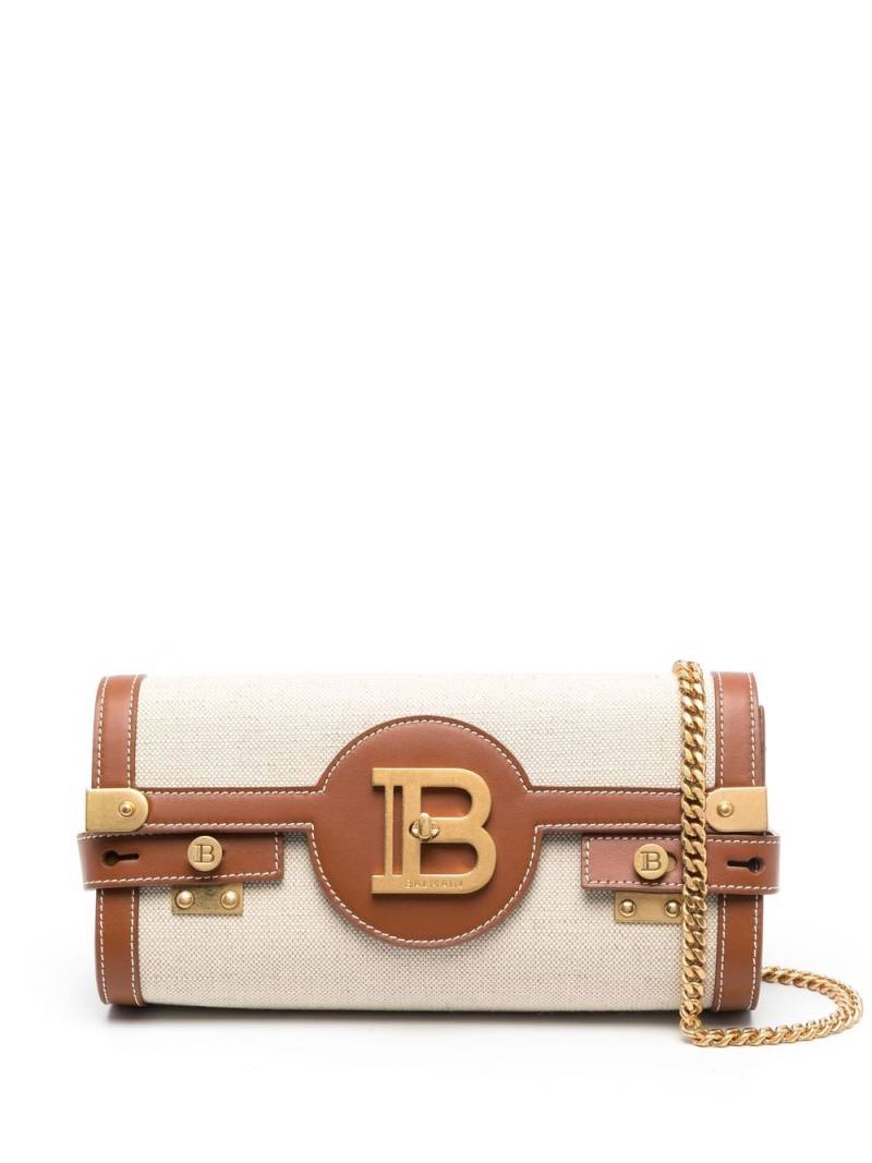 Balmain B-Buzz 23 canvas clutch bag - Brown von Balmain