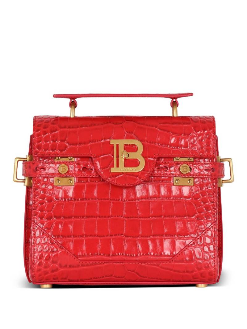 Balmain B-Buzz 23 crocodile-embossed tote bag - Red von Balmain