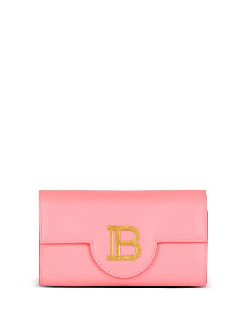 Balmain B-Buzz leather wallet-on-chain - Pink von Balmain