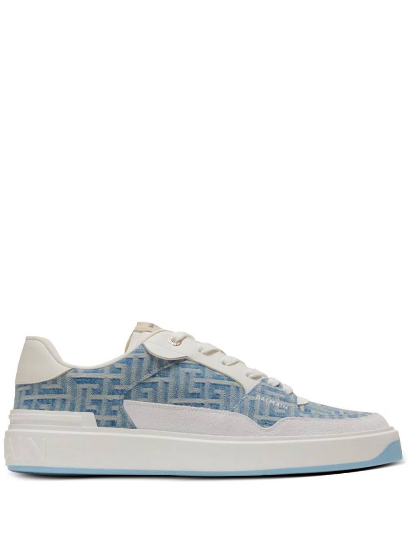 Balmain B-Court monogram denim sneakers - Blue von Balmain