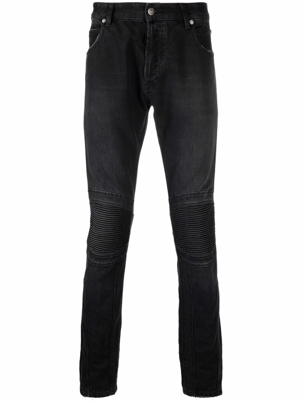 Balmain B-embroidered skinny jeans - Black von Balmain