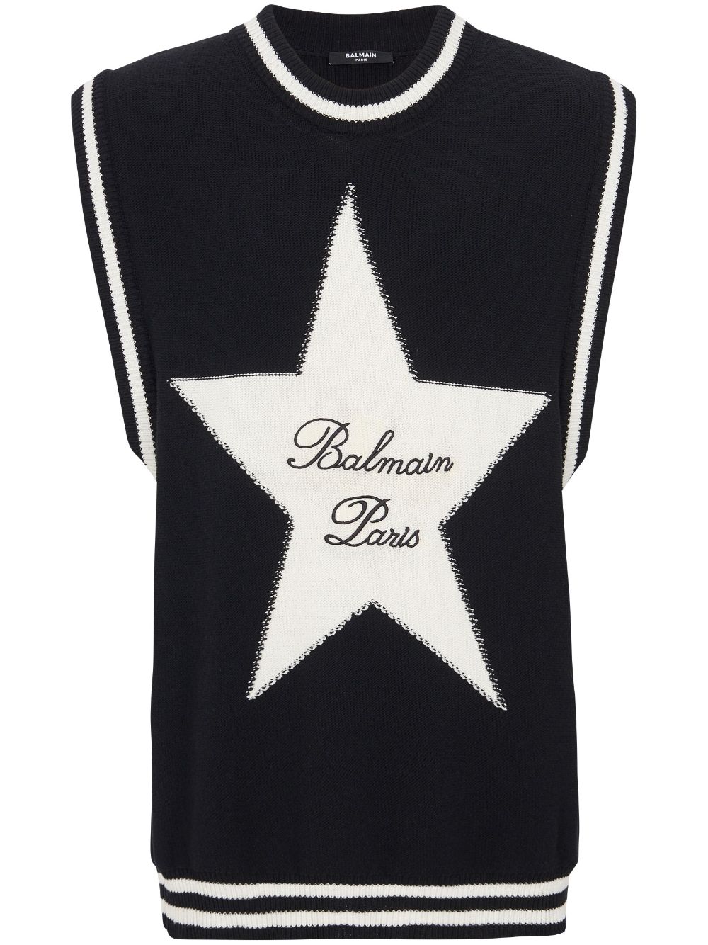 Balmain Balmain Signature Star sleeveless jumper - Black von Balmain