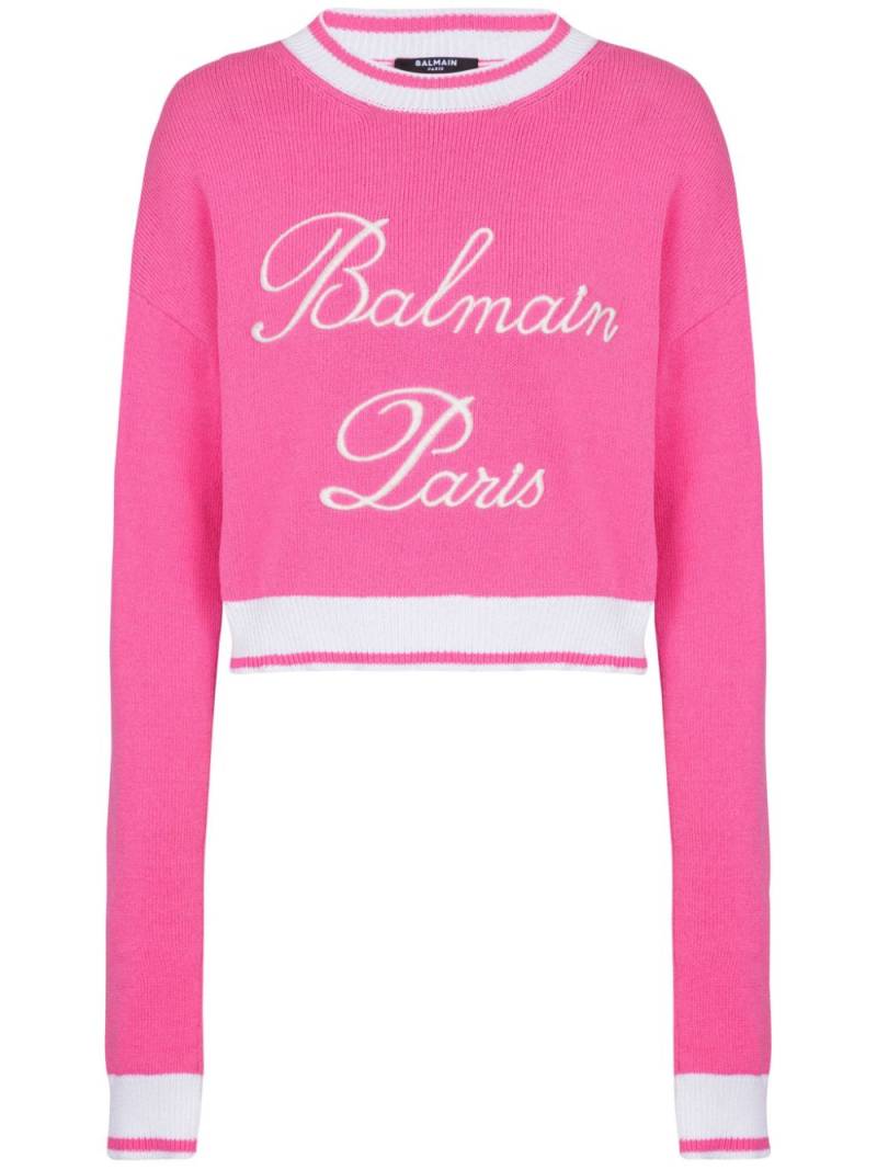 Balmain Balmain Signature logo-embroidered jumper - Pink von Balmain