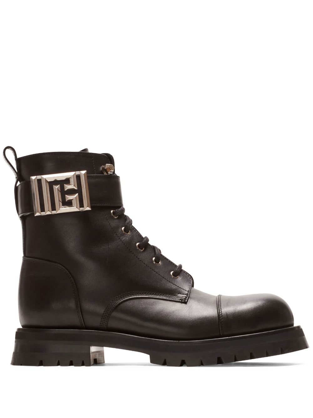 Balmain Charlie leather combat boots - Black von Balmain