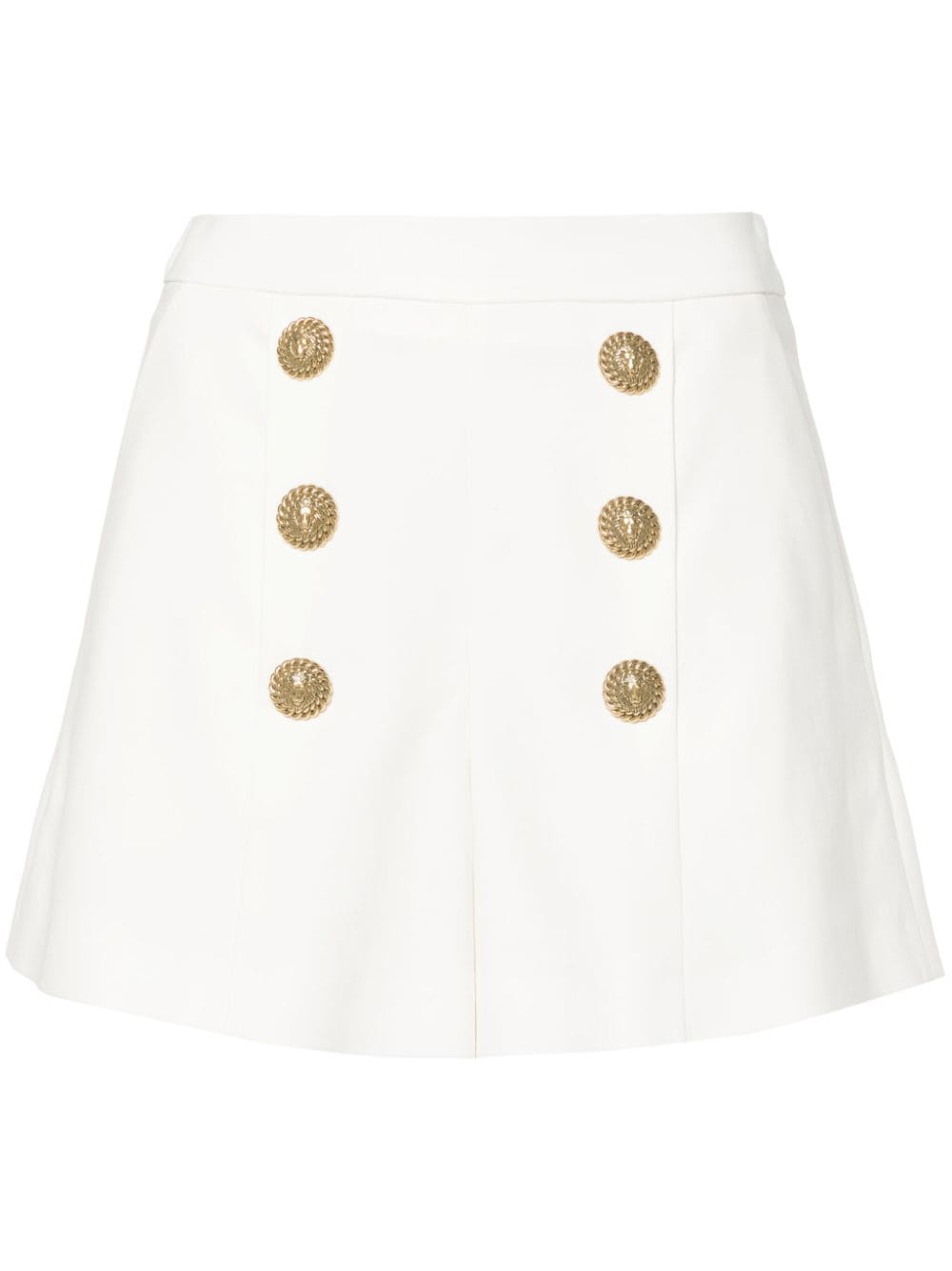 Balmain Coin-buttons crepe shorts - White von Balmain