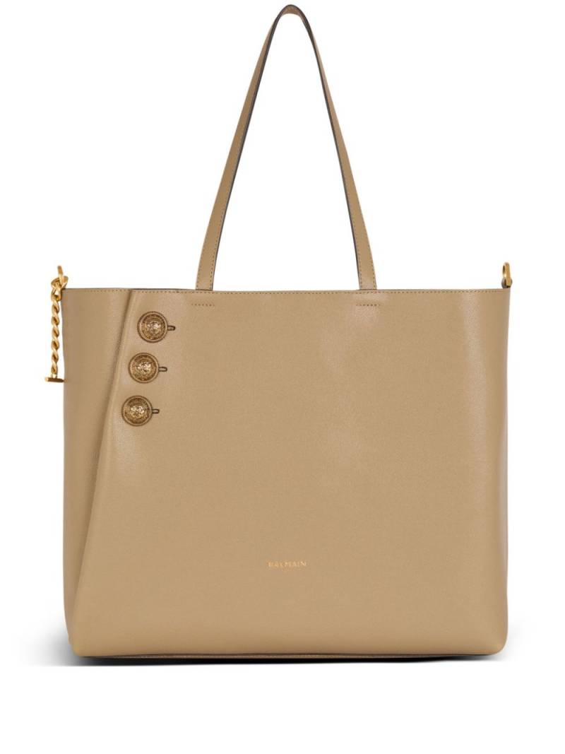 Balmain Emblème leather tote bag - Brown von Balmain