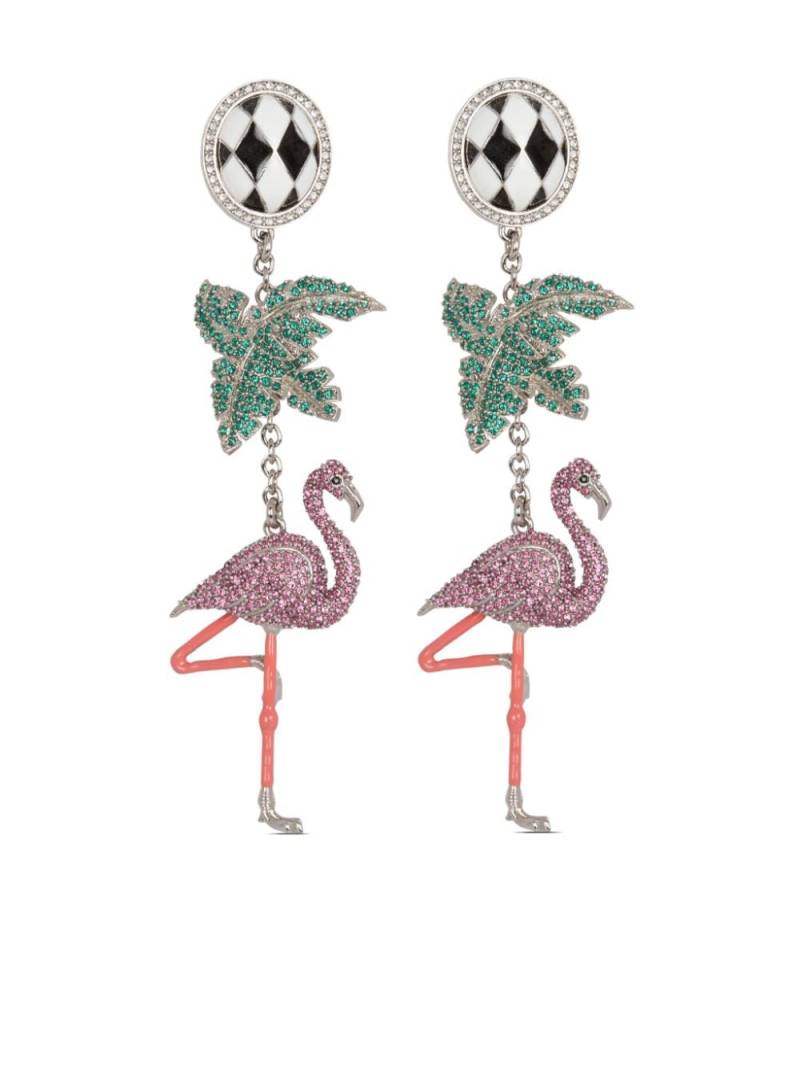 Balmain Flamingo crystal drop earrings - Pink von Balmain