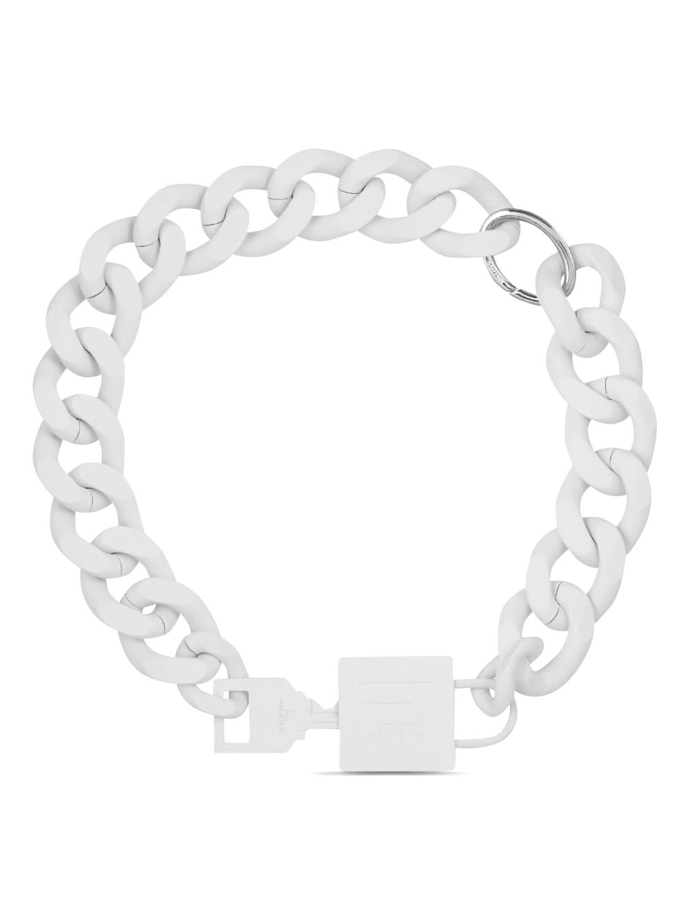 Balmain Main Lab Key&Lock chain necklace - White von Balmain