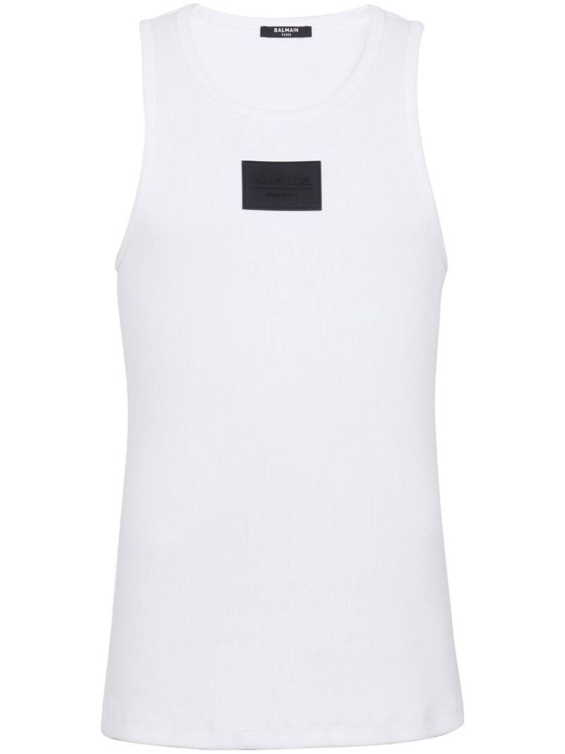 Balmain Main Lab ribbed tank top - White von Balmain