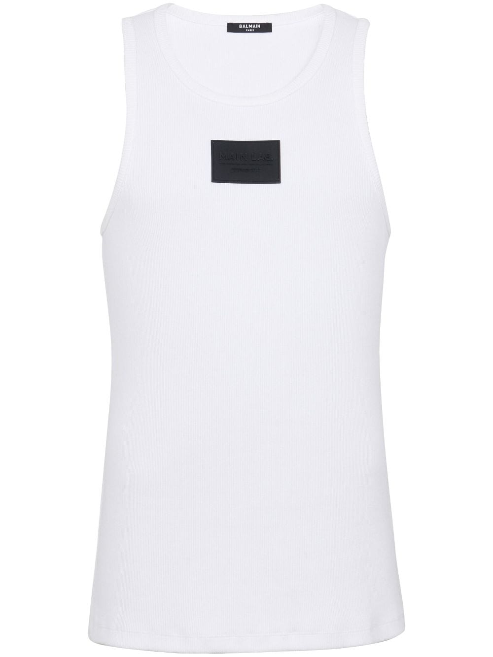 Balmain Main Lab ribbed tank top - White von Balmain