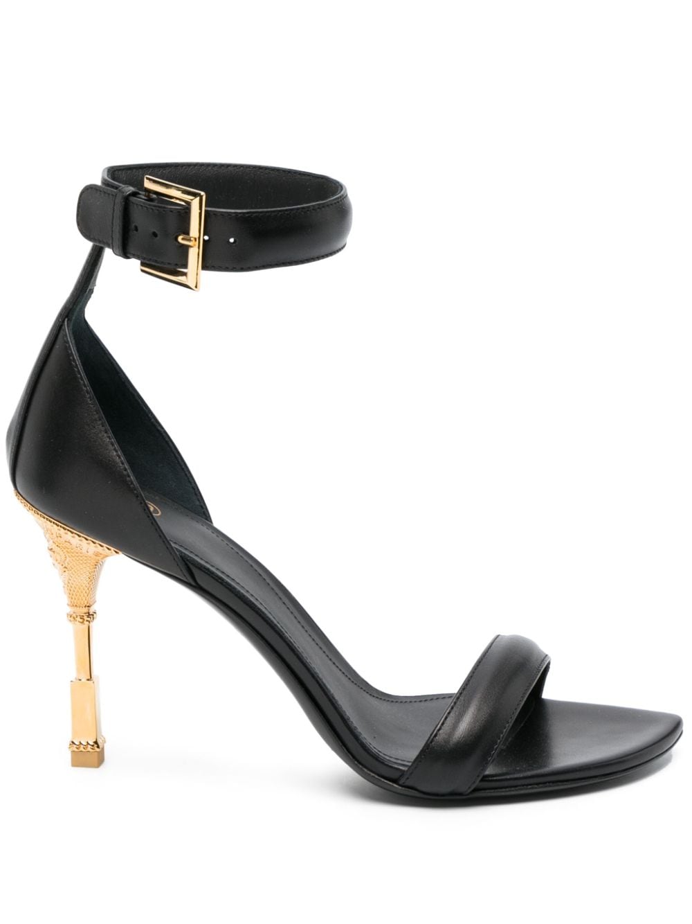 Balmain Moneta 95mm leather sandals - Black von Balmain