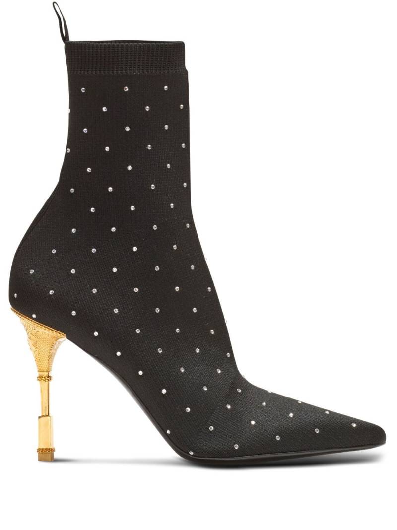 Balmain Moneta crystal-embellished ankle boots - Black von Balmain