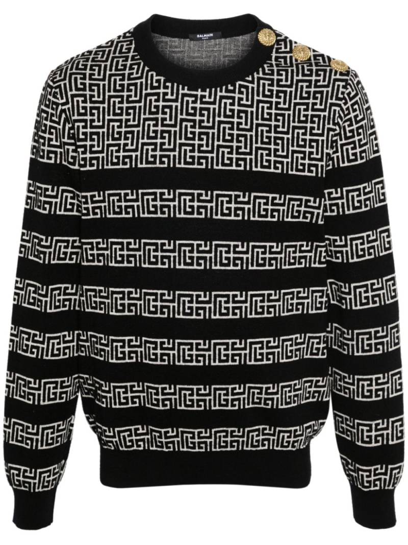 Balmain PB Labyrinth ribbed jumper - Black von Balmain