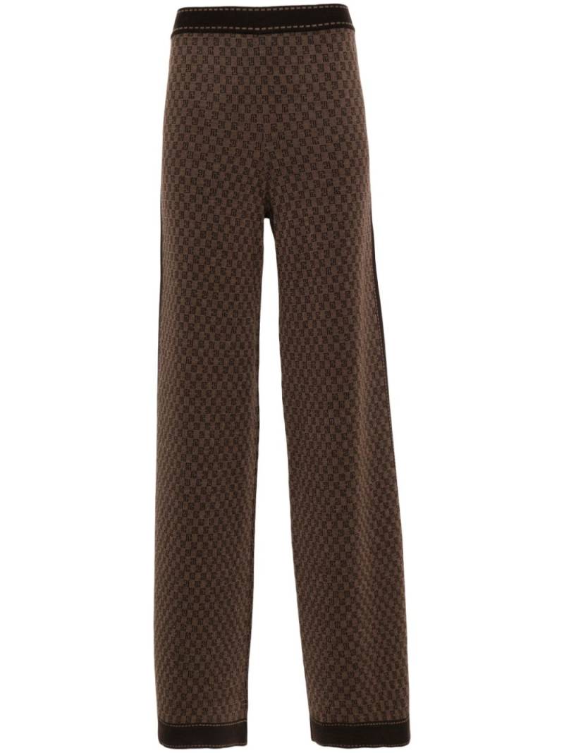 Balmain PB Monogram-jacquard track pants - Brown von Balmain