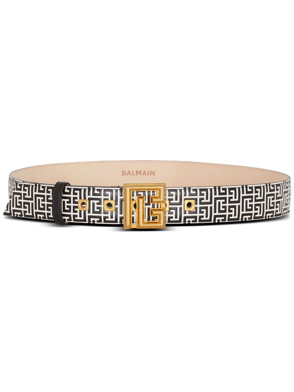 Balmain PB monogram jacquard belt - Black von Balmain