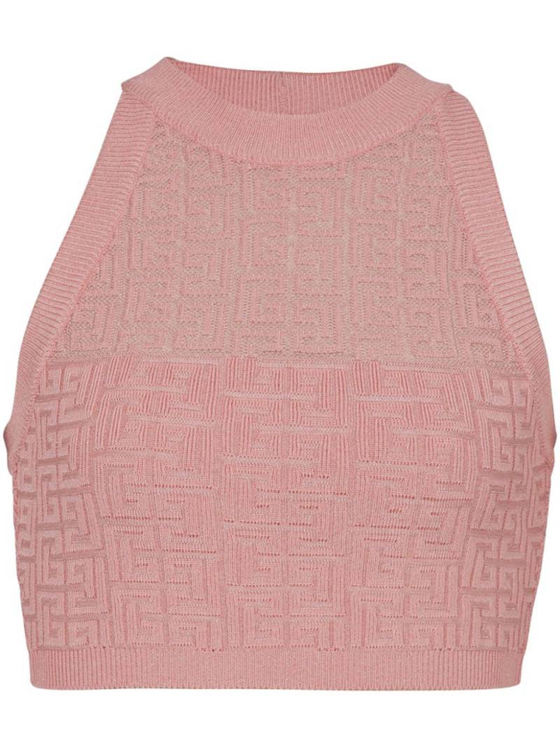 Balmain PB-monogram knitted top - Pink von Balmain