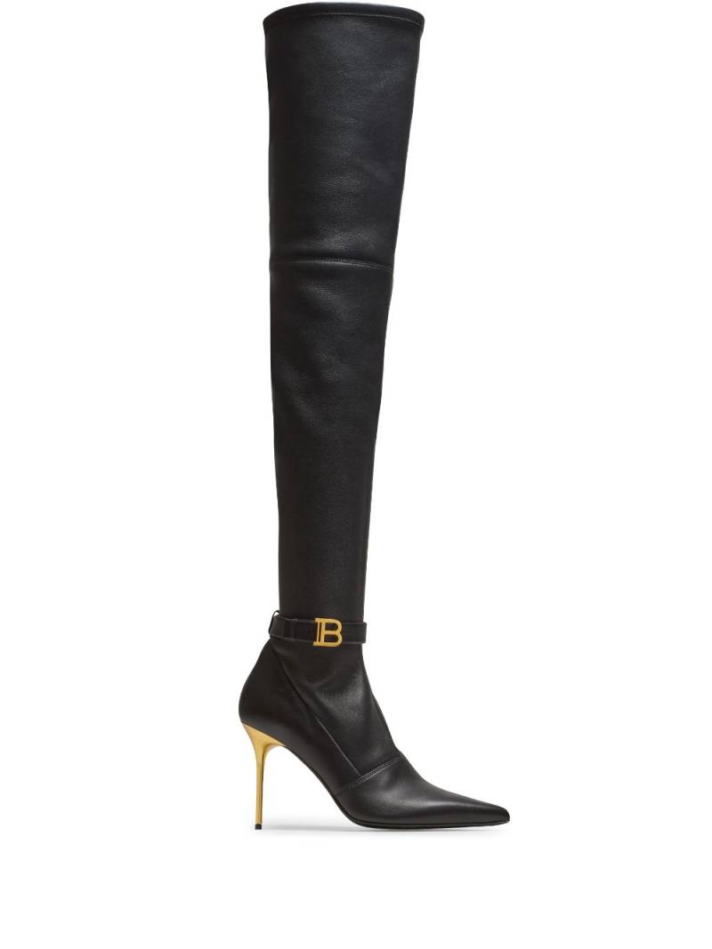 Balmain Raven 120mm over-the-knee boots - Black von Balmain