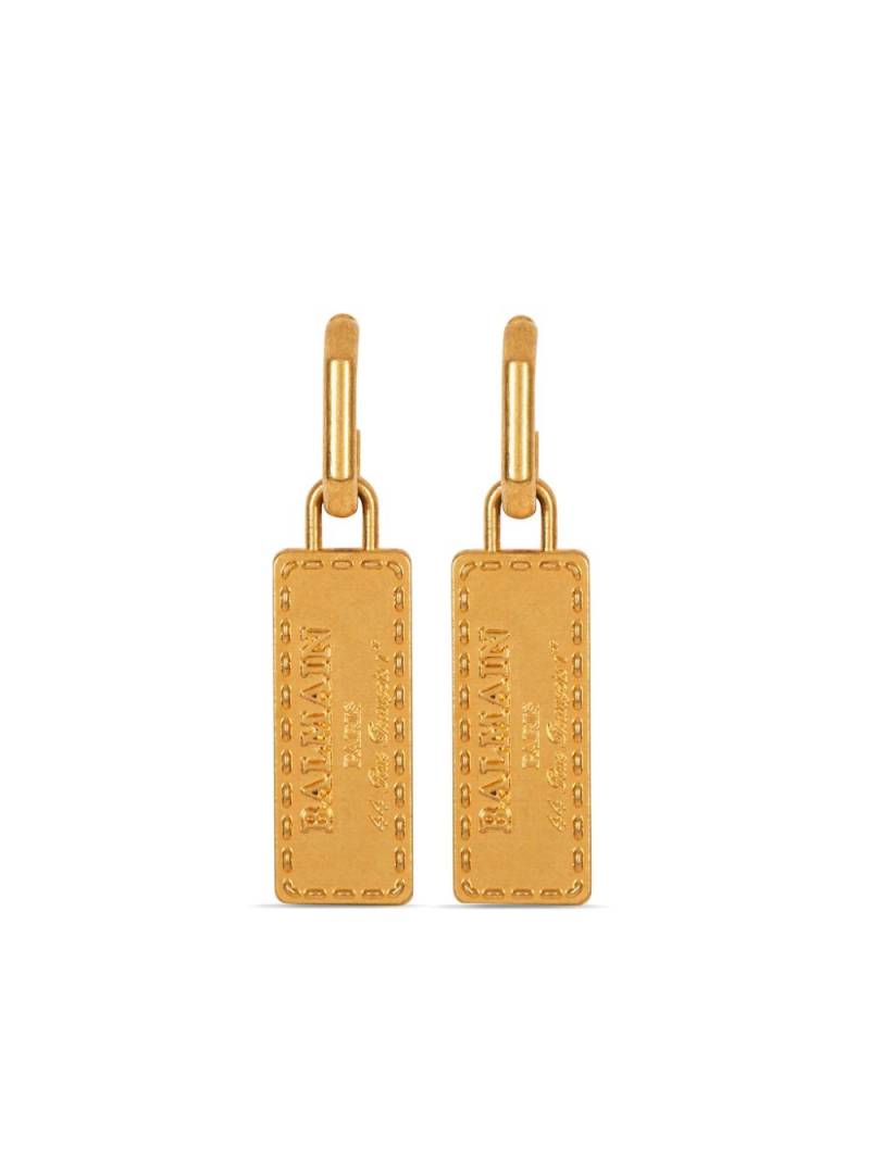 Balmain Signature pendant earrings - Gold von Balmain