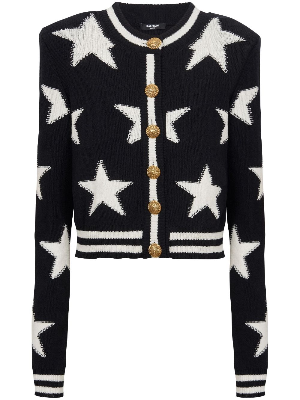 Balmain Star cropped cardigan - Black von Balmain