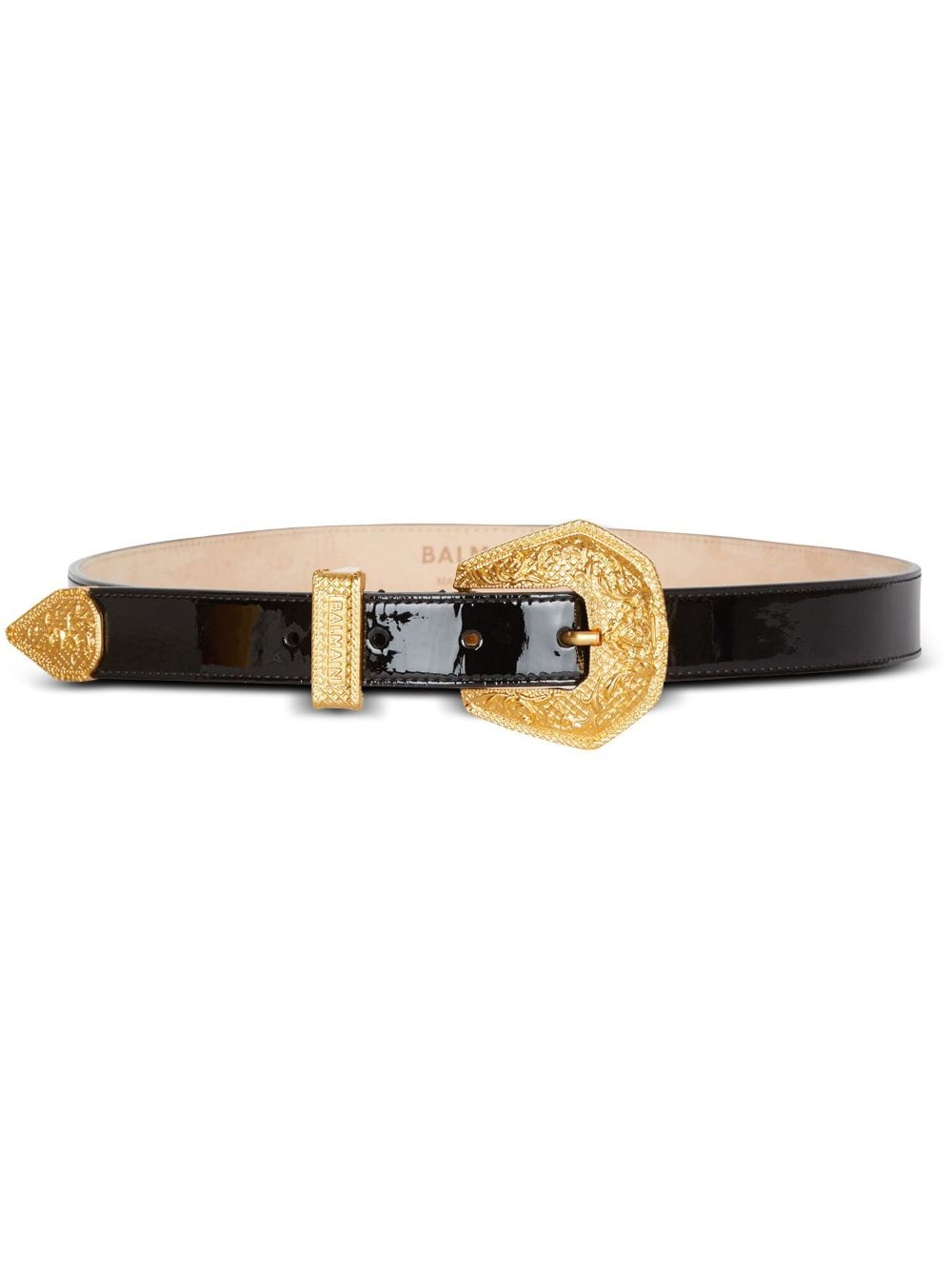 Balmain Western patent-leather belt - Black von Balmain