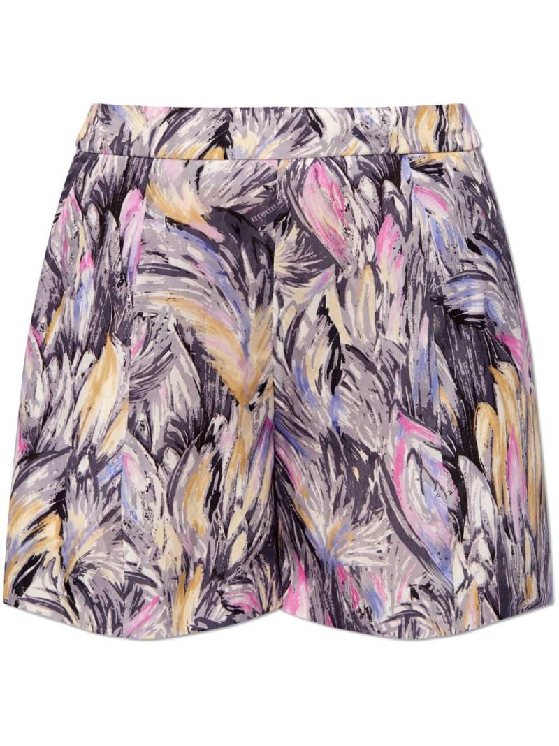 Balmain abstract-print high-rise shorts - Black von Balmain