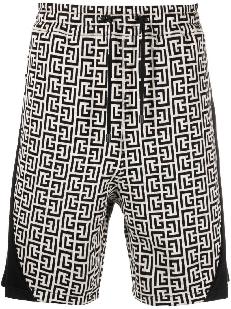 Balmain all-over monogram-print shorts - Black von Balmain