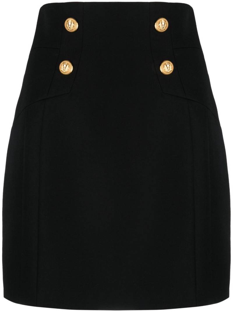 Balmain high-waisted wool miniskirt - Black von Balmain